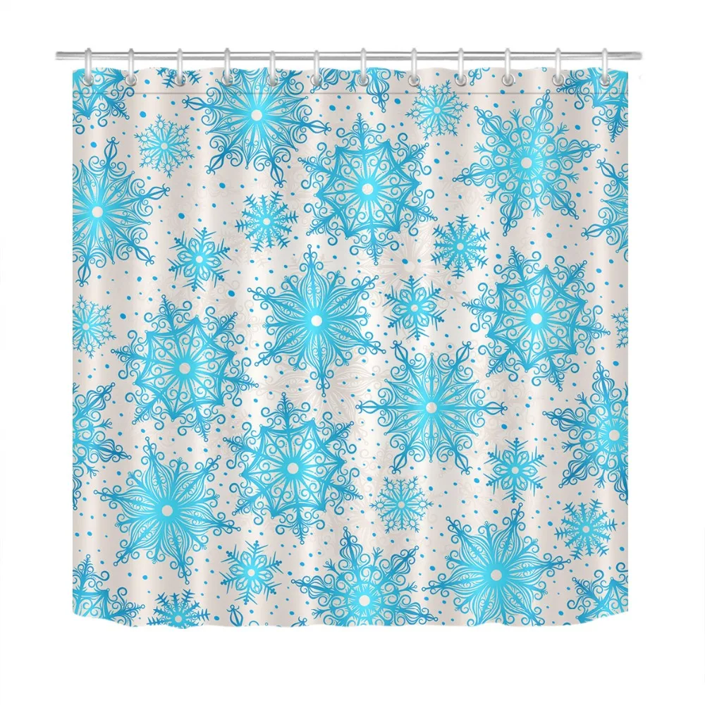 LB светильник голубая душевая занавеска со снежинками и ковриком для ванной