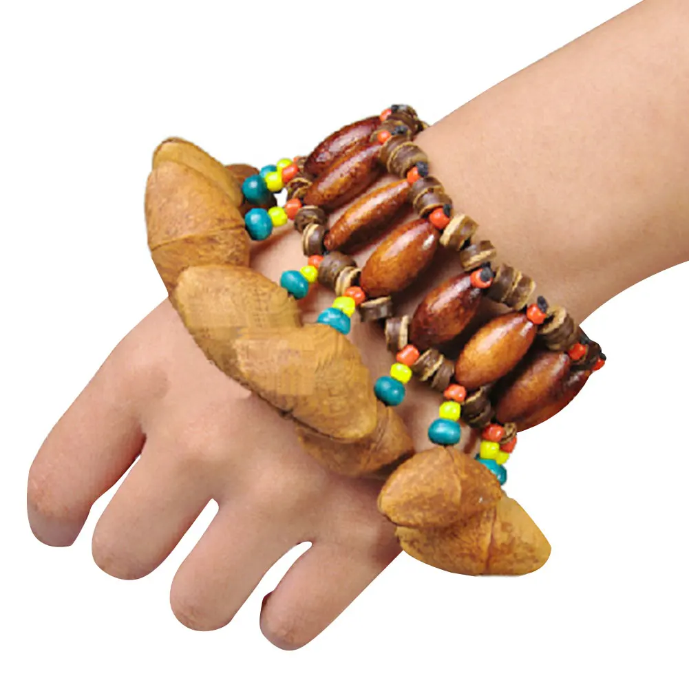 Практичный оркестровый перкуссионный браслет Nut Shell натуральные колокольчики