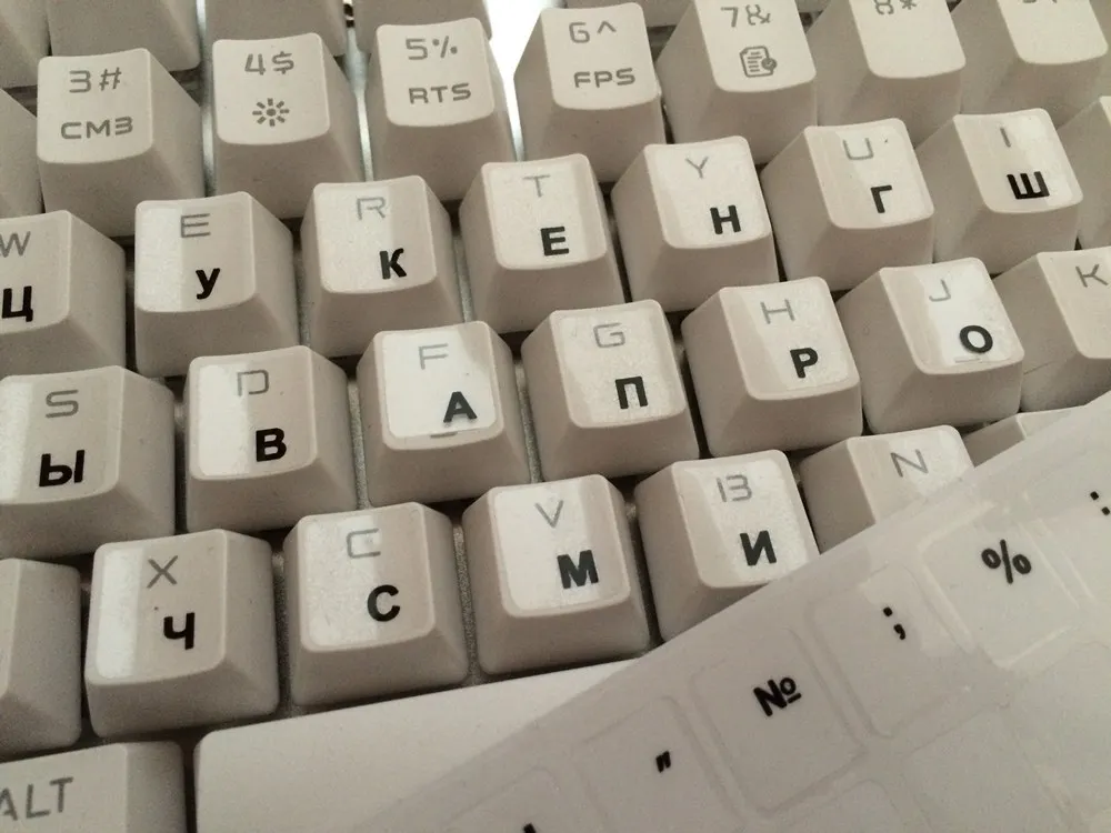 5 видов цветов Прозрачный русские буквы клавиатуры Наклейки Водонепроницаемый
