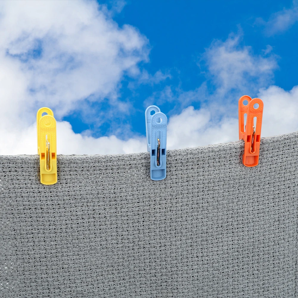 

NICEYARD 20Pcs/Pack Clips Clothes Pegs Plastic Home Storage Random Color Plastic Clips Fixed Clip Home Garden