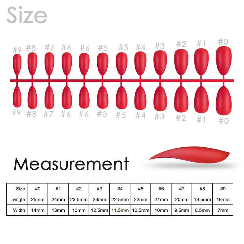 1 Набор 24 шт. модные искусственные ногти на шпильках миндаль 10 размеров | Красота и