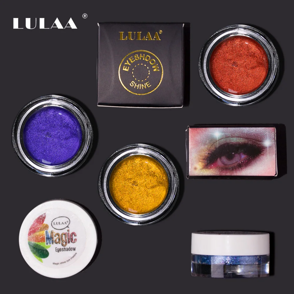 LULAA Новая мода 14 цветов светящаяся металлическая тени для век мягкие блестящие тени для макияжа великолепные 3D одиночные тени для век