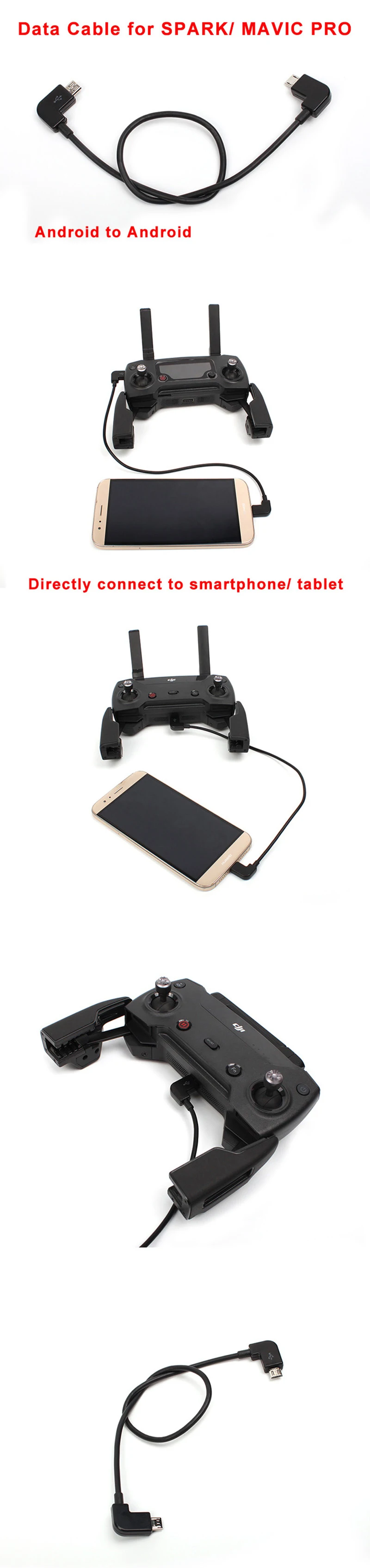 Кабель для передачи данных для DJI Spark/MAVIC Pro/Mavic 2 Air control Micro USB для освещения/type C/Micro для IPhone для Pad для xiaomi huawei