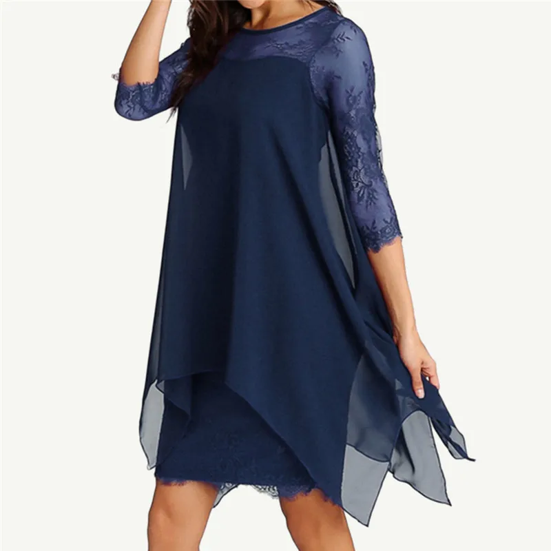 Платье JAYCOSIN женское повседневное шифоновое с рукавом три четверти|Женские