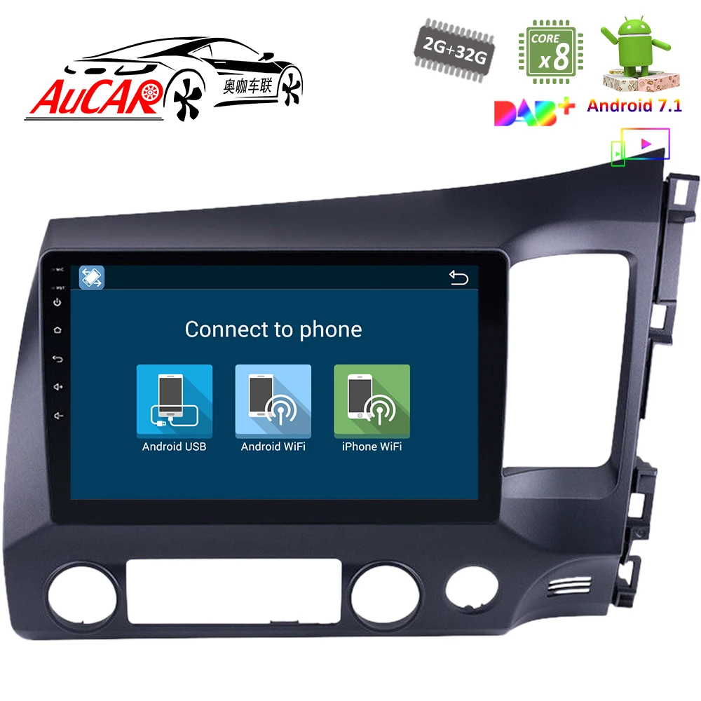 Android 8 1 автомобильный стерео для Honda Civic RHD 2006-2011 Автомобильный DVD GPS навигационная
