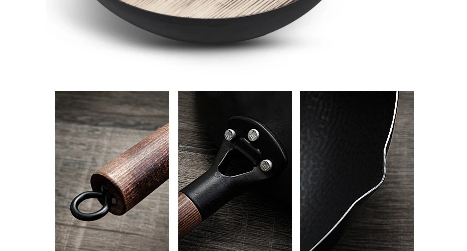 High quality iron pot traditional handmade iron pot non-stick pan uncoated gas stove induction cooker universal pan