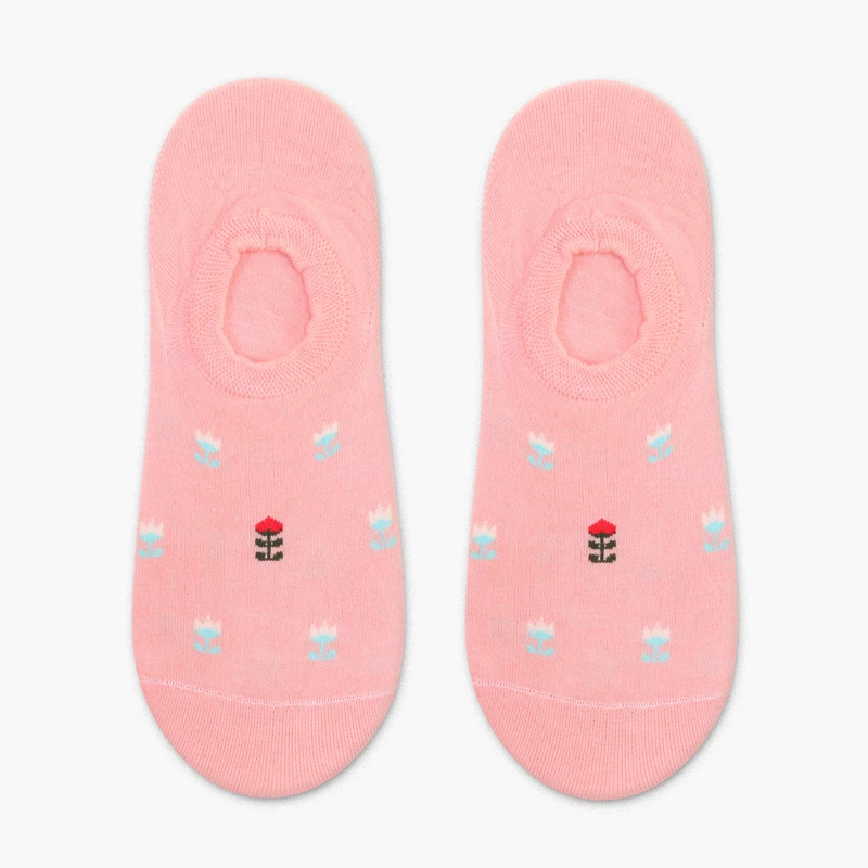 Pink Flowers PEONFLY/мужские носки-башмачки модные забавные носки в полоску с рисунками животных, леопарда, птиц, Харадзюку, уличных коньков, носки с закрытым носком в стиле хип-хоп - Цвет: Pink Flowers