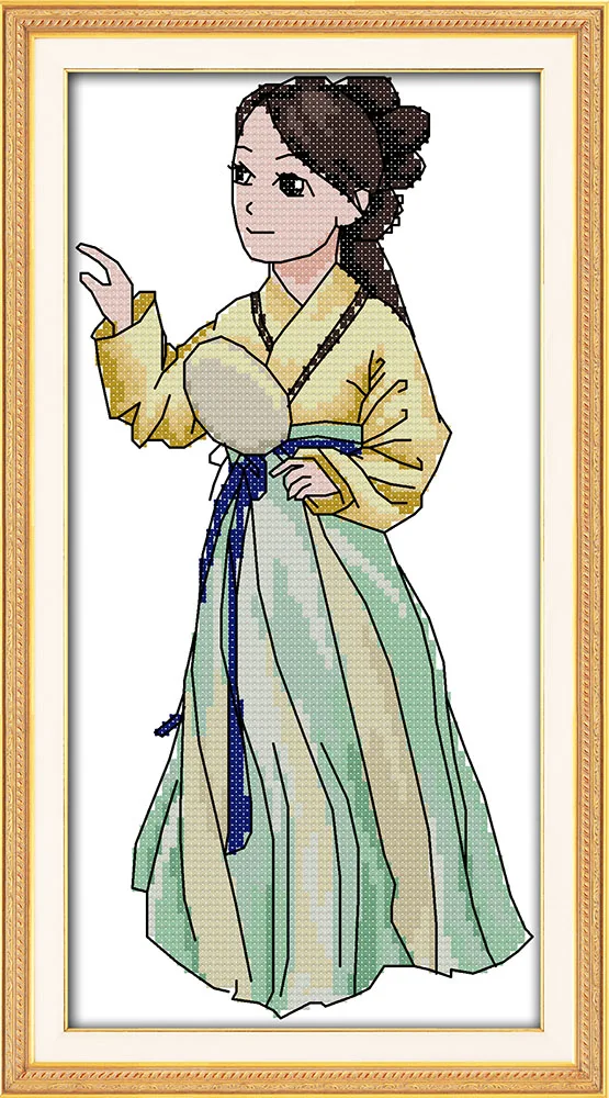 Набор для вышивки крестиком Hanfu beauty (2) 18 карат 14 11 вышивка ручной работы сделай сам