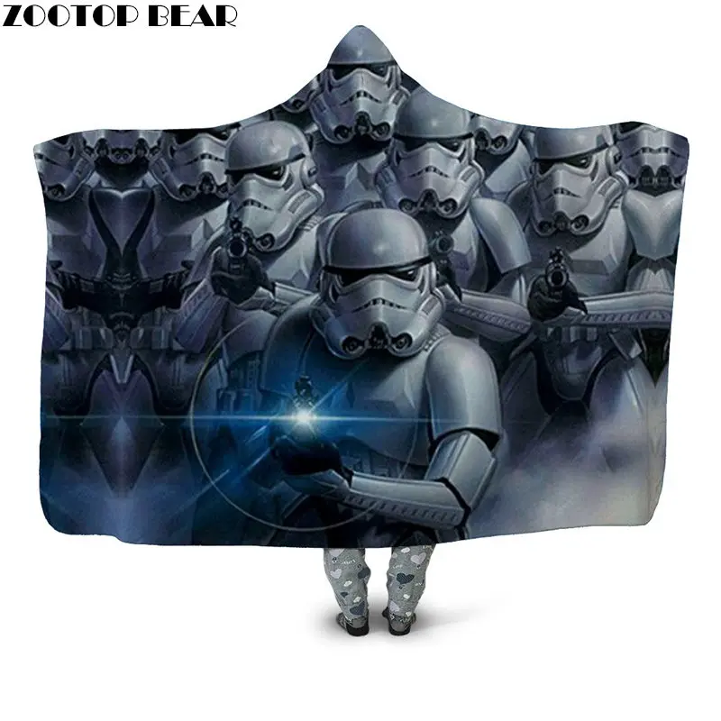 HBKH1248 Blue Anime Hooded Blanket 3D Print Sherpa Blanket Fashion Travel Youth Outlet Plush Throw Wearable Fleece Blanket Dragon Ball - Цвет: HBKH1248