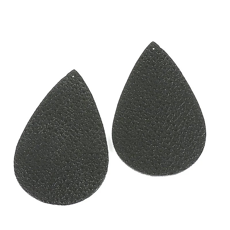 56x37mm 2pcs Модный плед Леопардовый принт искусственная кожа Шарм кулон Овальный капли воды серьги аксессуары для DIY серьги изготовление ювелирных изделий - Цвет: 56x37mm 2pcs