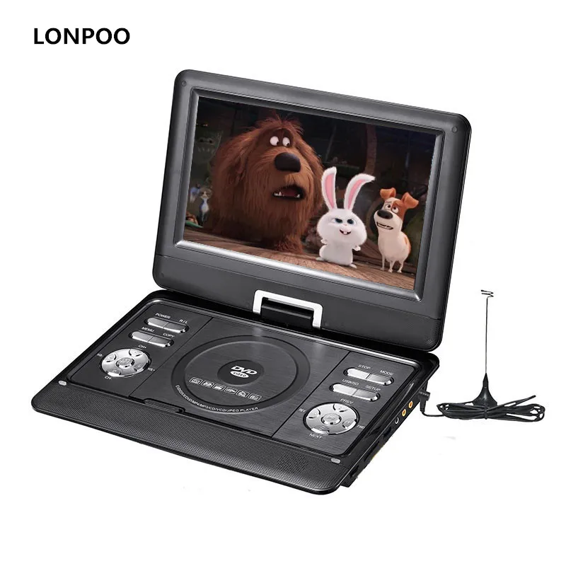 LONPOO портативный DVD плеер 10 1 дюймовый экран dvd автомобильное зарядное устройство с