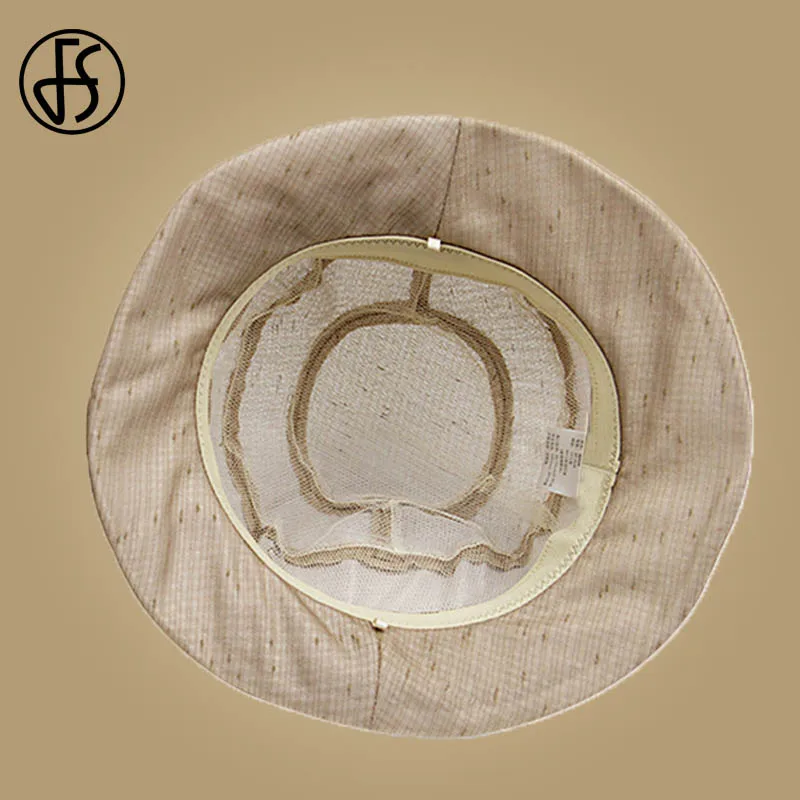 Женская хлопковая пляжная шляпка FS складывающаяся от солнца с широкими полями