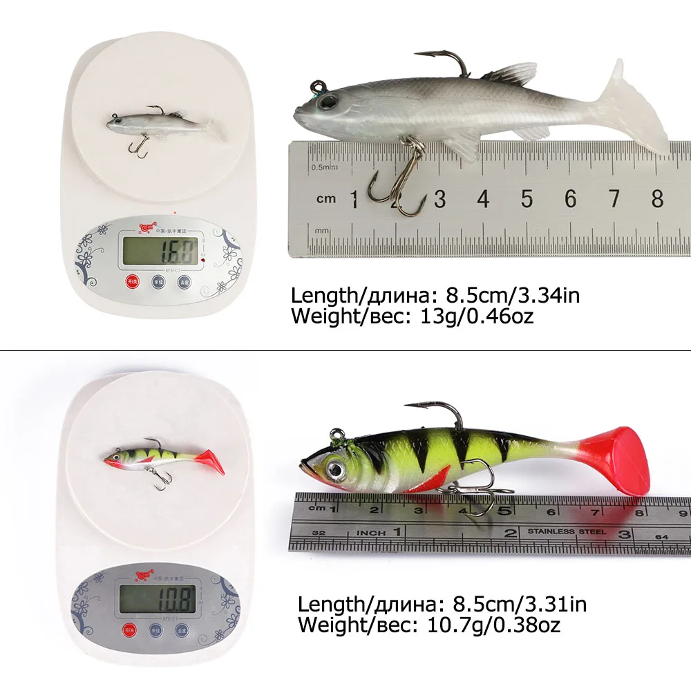 Goture 5 шт./компл. для рыбалки, мягкие блесны на удочку Lead Jig Head 8,4 см 10,7g силиконовый приманка на щуку воблеры приманки, искусственные подойдут для морского окуня для рыбалки