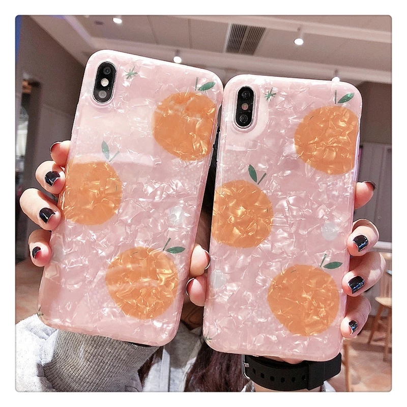 GlamPhoneCase маленький свежий апельсин чехол для телефона iPhone X XS Max XR Мягкий