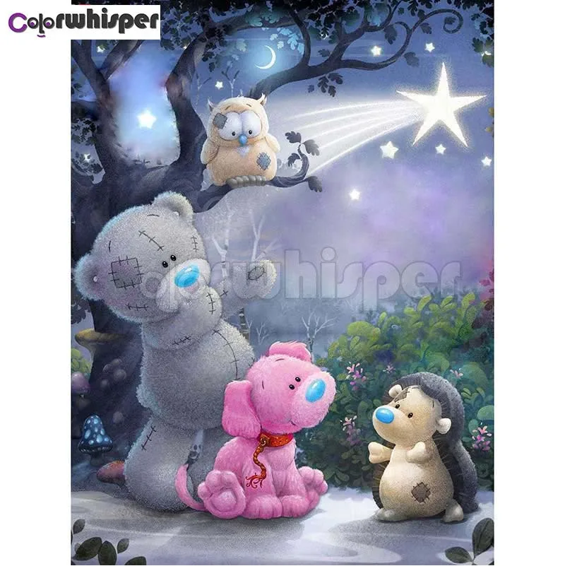 Алмазная живопись квадратная/круглая вышивка картина из страз милая плюшевая
