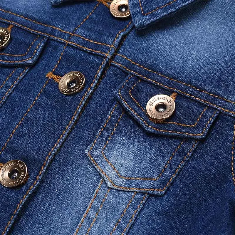 Immdos Осень Детские рваные джинсовая куртка Мода 2017 г. пальто для Обувь девочек с