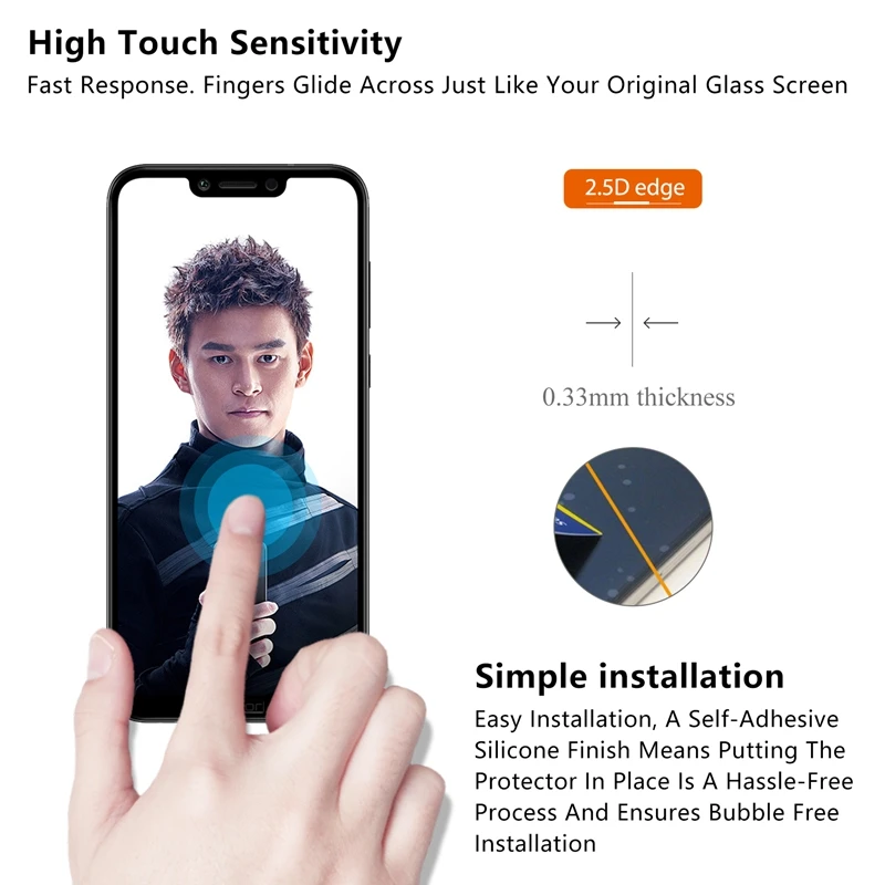 Полное покрытие из закаленного стекла для huawei Honor Play HonorPlay 6," Защитная пленка для экрана для huawei Honor Play