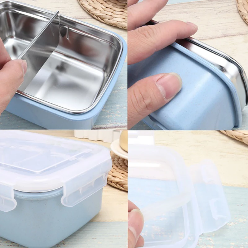 ONEUP Ланч-бокс из нержавеющей стали Bento box экологически чистый контейнер для еды для детей, студентов, школьников, Microwavable BPA Free Crisper
