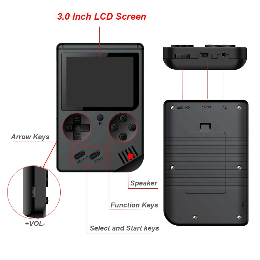 CoolBaby RS-6 Портативный ретро мини портативная игровая консоль 168 Calssic игры 3,0 дюймов 8 бит цветной игровой плеер для FC игры Детский подарок