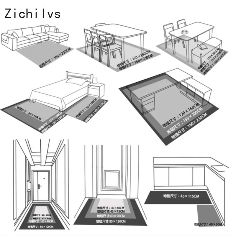 Zichilvs скандинавский абстрактный дверной коврик для гостиной ковры с 3D принтом