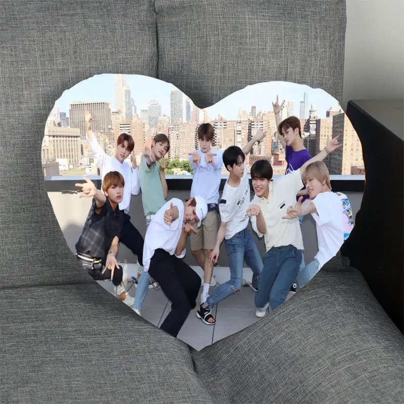 2020 Новый Kpop Подушка Чехол NCT сердце Форма атласной ткани наволочка для дома