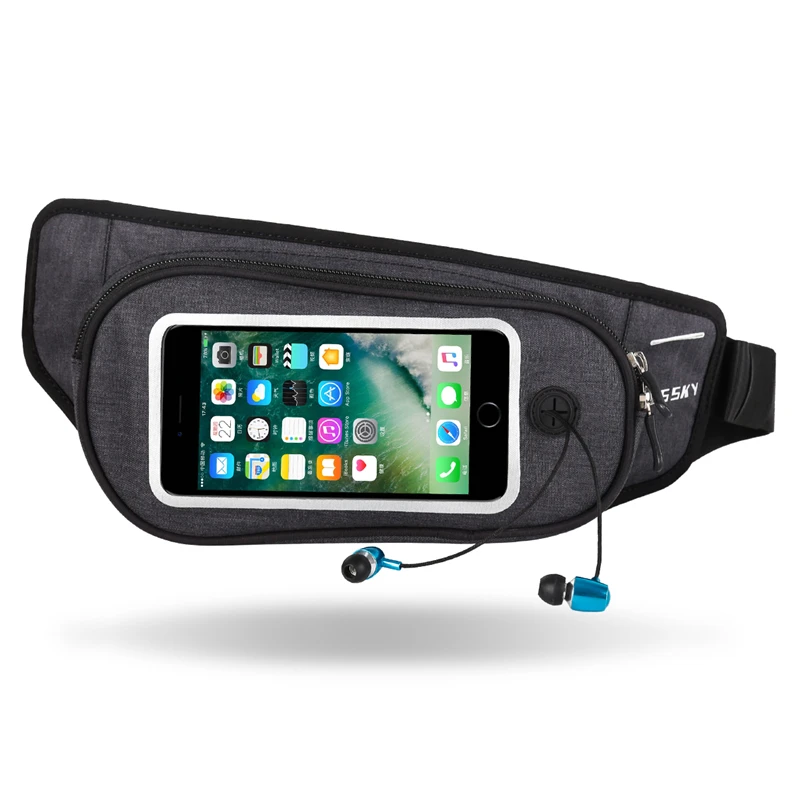Running Waist Bag Waterproof Phone Container Jogging Hiking Belt Belly Bag Women Gym Fitness Fanny Pack Lady Sport Accessories - Цвет: Черный