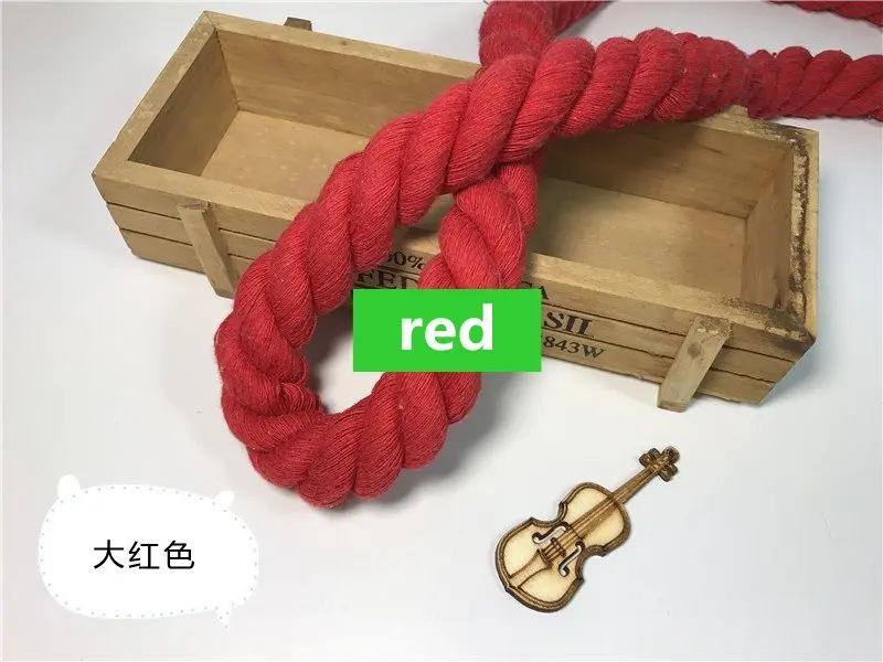 20 мм ручной работы diy аксессуары три нити, витая веревка Хлопок Веревка цветной декоративный дизайн твист толстый канат
