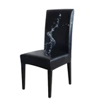 Чехол для стула из искусственной кожи, однотонный, водонепроницаемый, для обеденного стула, банкета, свадьбы