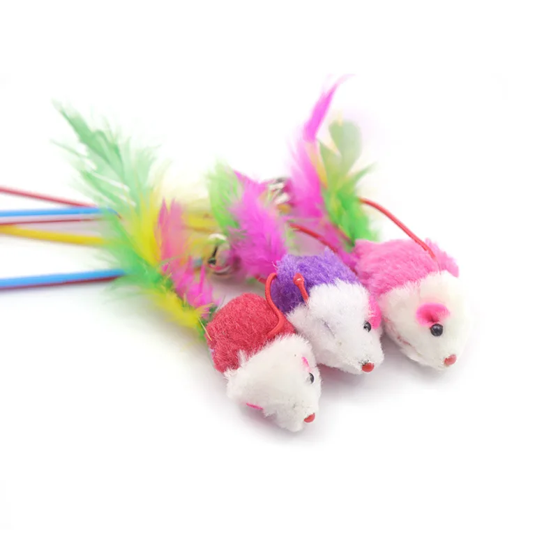 HOTFUN милый котенок котик интерактивный тизер игрушечный стержень с колокольчиком