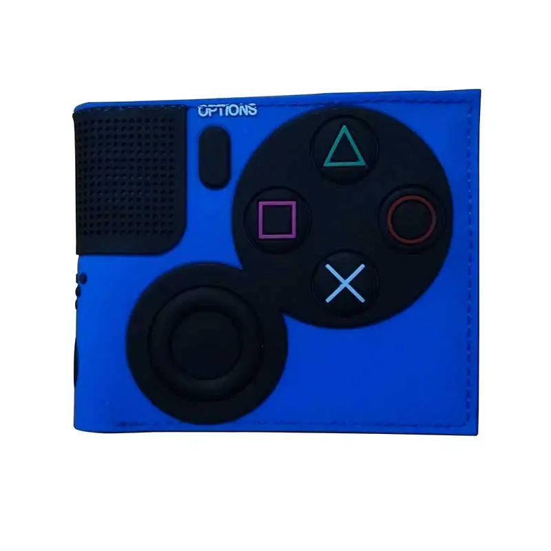 Горячие 3D дизайн игры кошелек аниме мультфильм Playstation кошельки из ПВХ для студентов мальчик девочка деньги монета держатель короткий кошелек - Цвет: Blue12