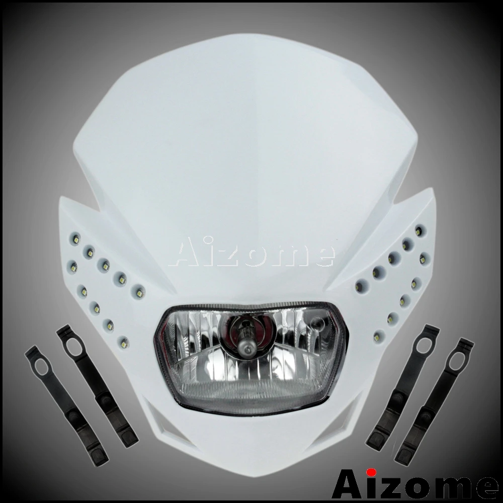 Универсальный обтекатель для передних фар мотоцикла H4 Yamaha Honda Suzuki Kawasaki WR YZ YZF KLX XR
