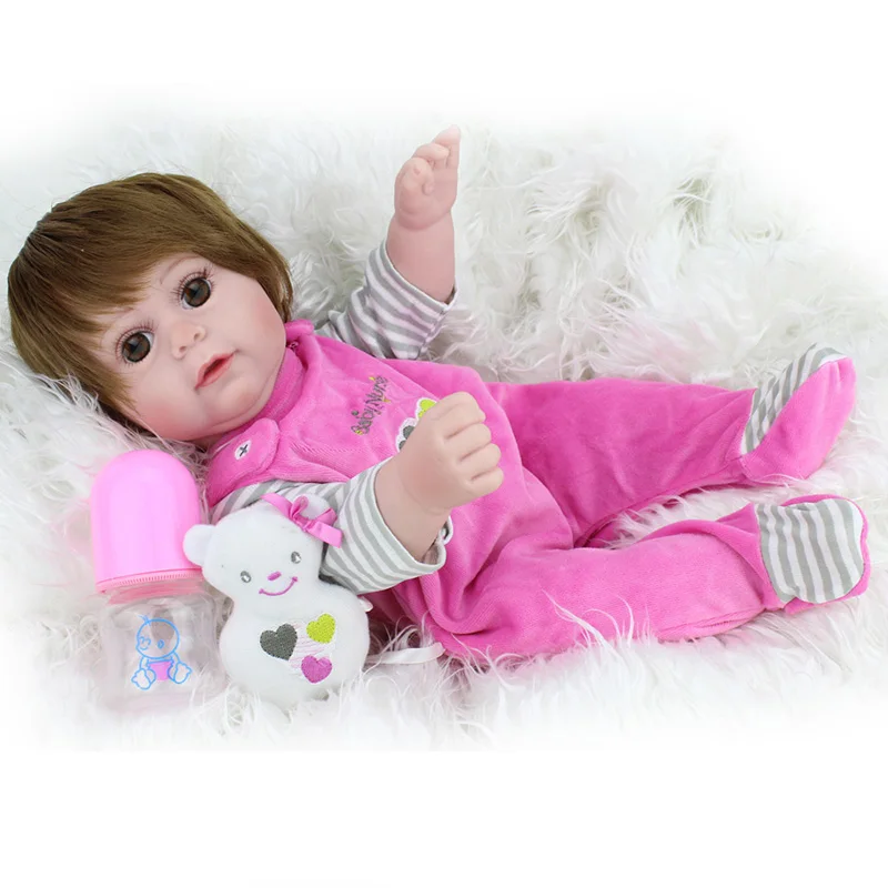 Кукла реборн NPKDOLL 17 дюймов полностью виниловая силиконовая кукла младенец для