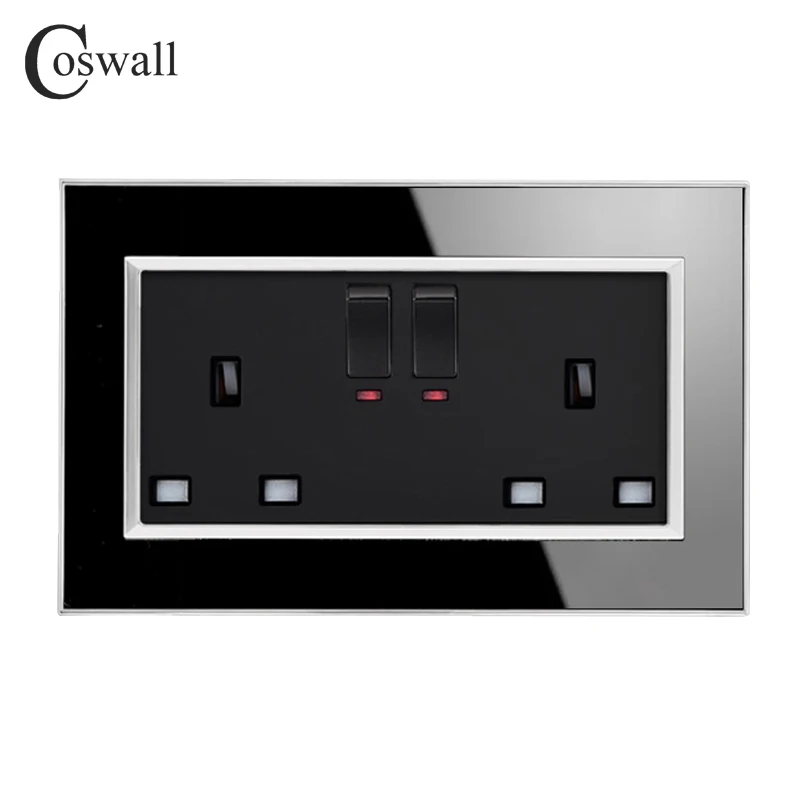 Розетка Coswall 146 Type 13A UK Standard с неоновой роскошной настенной розеткой акриловая