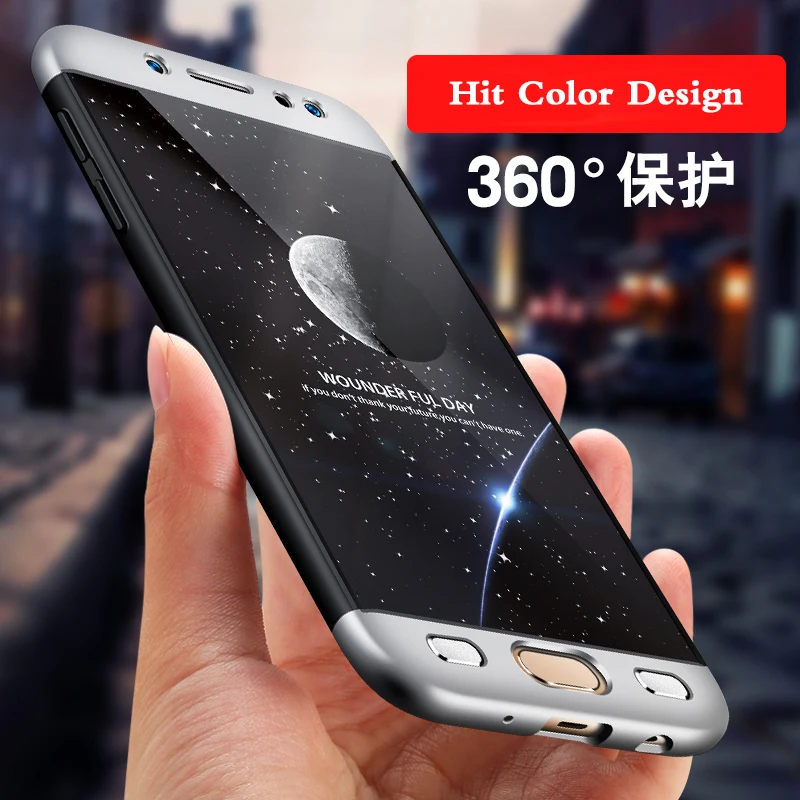 Жесткий ПК чехол для Funda Samsung Galaxy J3 J5 J7 2017 Pro J330 J530 J730 евро версия 3 в 1 Съемный 360