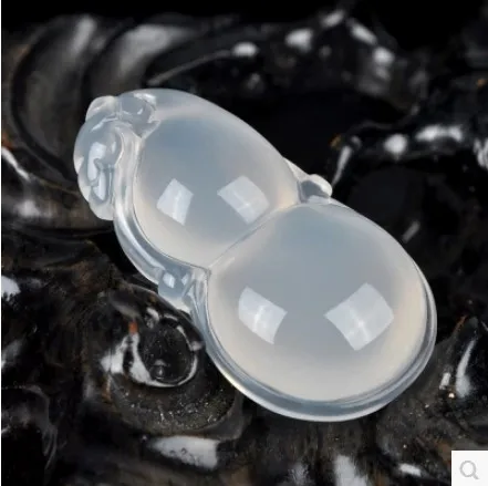 Прямая доставка белый халцедон кулон резная Тыква счастливый амулет ожерелье