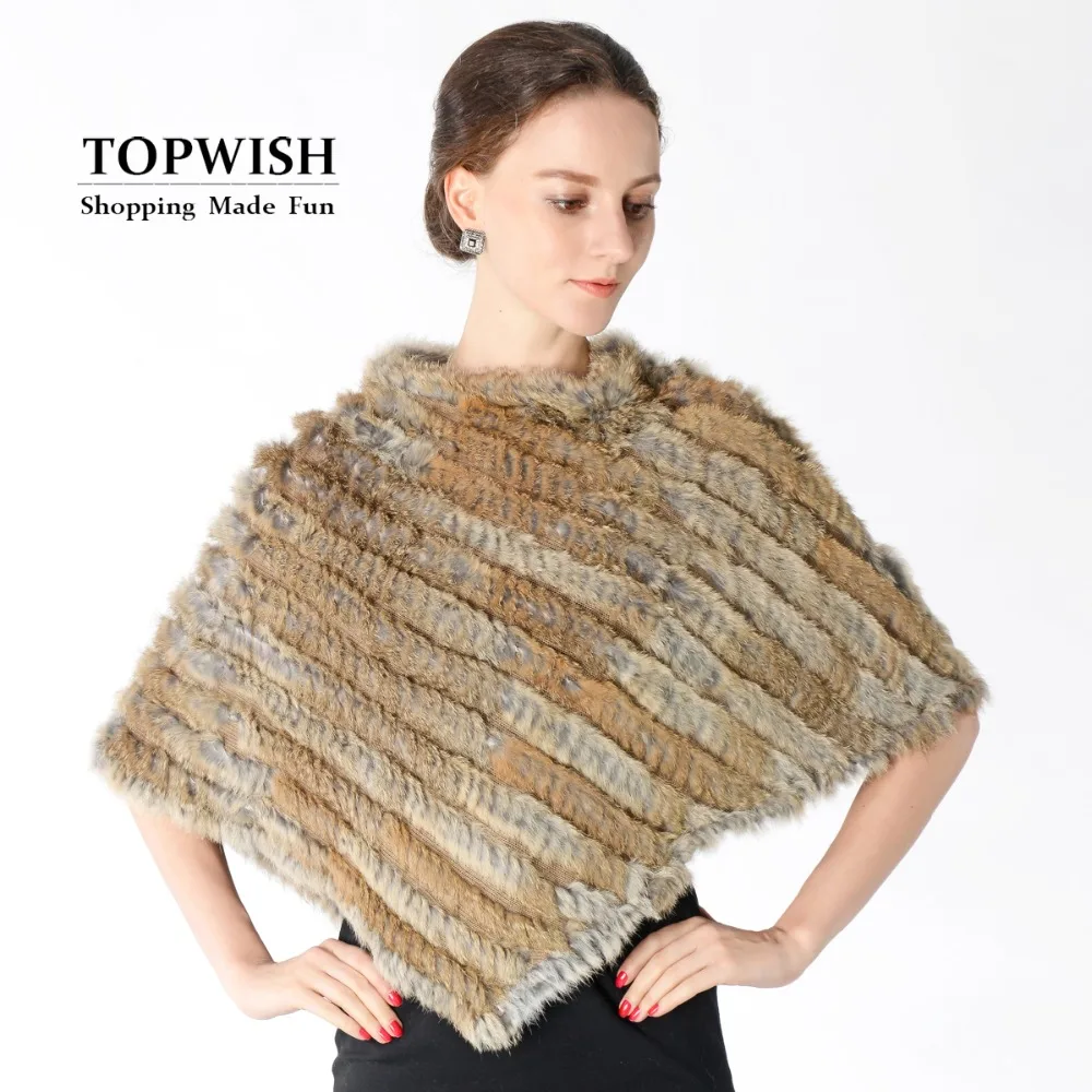 Новинка шаль из натурального кроличьего меха модное женское пончо пашмины TNT682|fur