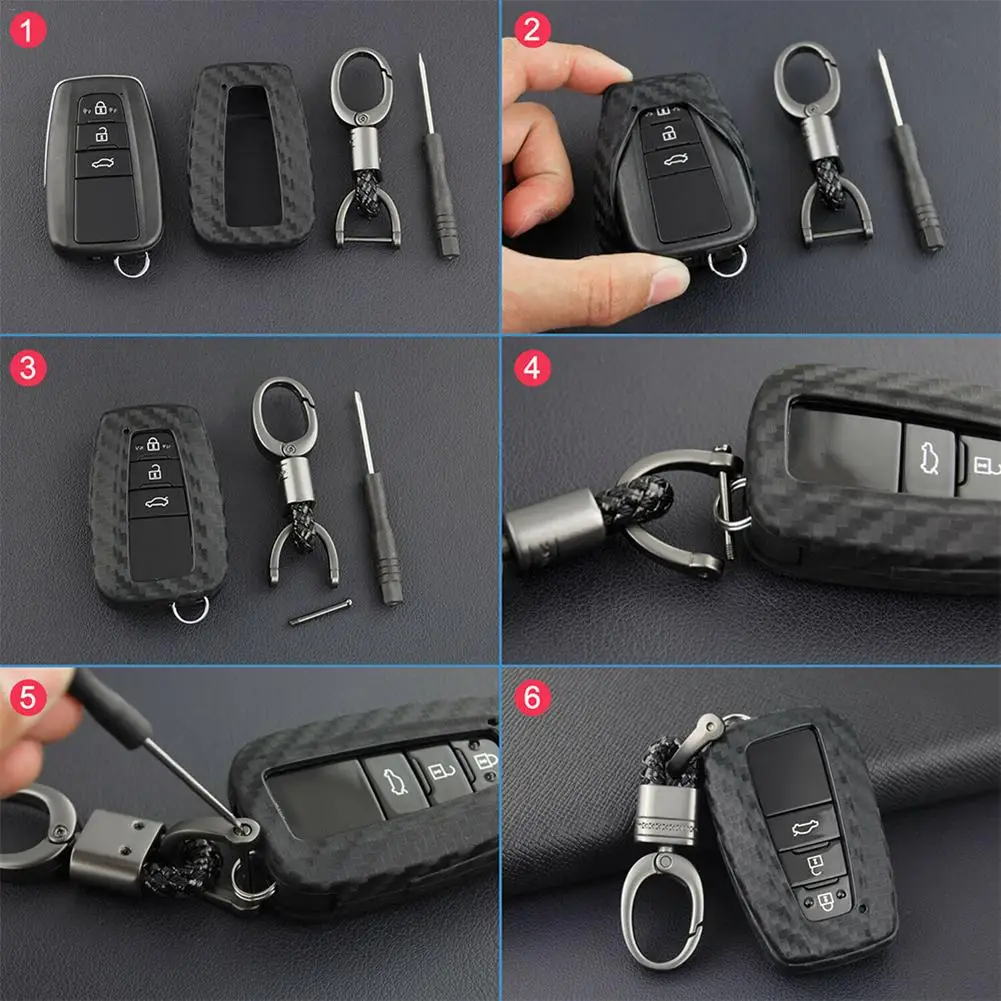 1PC Car Keys Accessories Carbon Fiber Key Case Keyboard Cover Car-Styling For Toyota | Автомобили и мотоциклы
