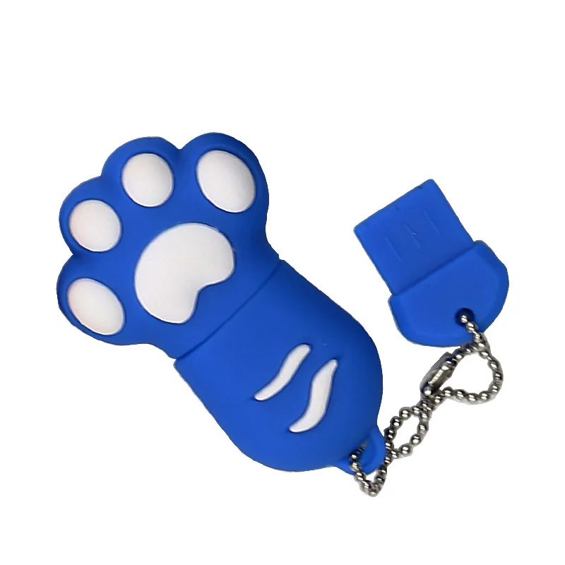 blue Флеш-накопитель Cat paw, 8 ГБ, 4 Гб, флеш-накопитель USB, 16 ГБ, флеш-накопитель, 32 ГБ, 64 ГБ, 128 ГБ, брелок, USB флеш-накопитель, карта памяти, накопитель - Цвет: blue