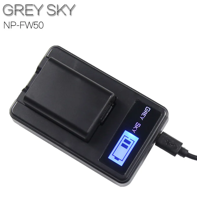 charger and 1battery 2 шт. 2000 мА/ч, NP-FW50 NP FW50 Батарея+ ЖК-дисплей Зарядное устройство для sony NEX-7 NEX-5N NEX-5R NEX-F3 NEX-3D Alpha a5000 a6000 L10 - Цвет: charger and 1battery