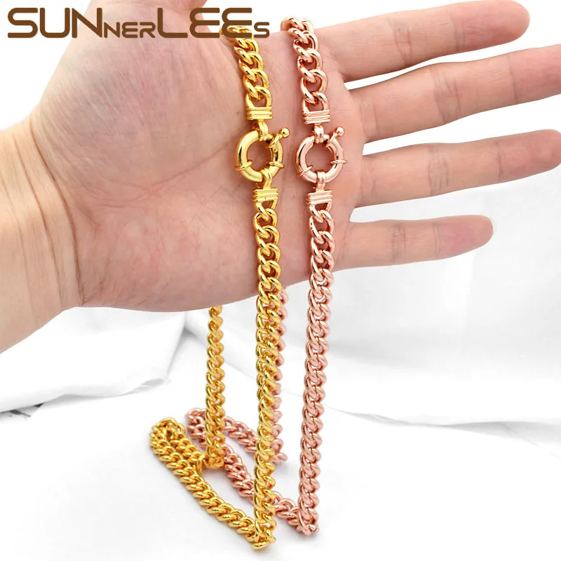 SUNNERLEES модные ювелирные изделия ожерелье цвета белого розового золота 9 мм