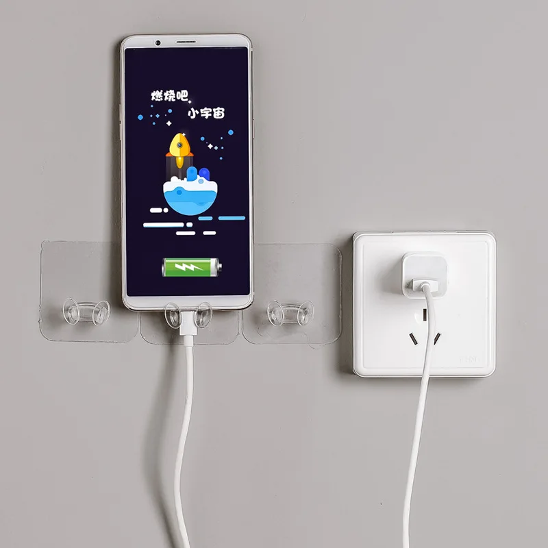 2 шт. настенный крюк для хранения разъем питания держатель розетки настенная