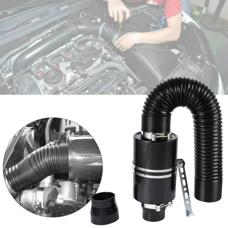 Car Cold Air Filter Induction Kit High Flow Ducting Intake Admission Bent Stretch Tube Pipe Hose Universal | Автомобили и