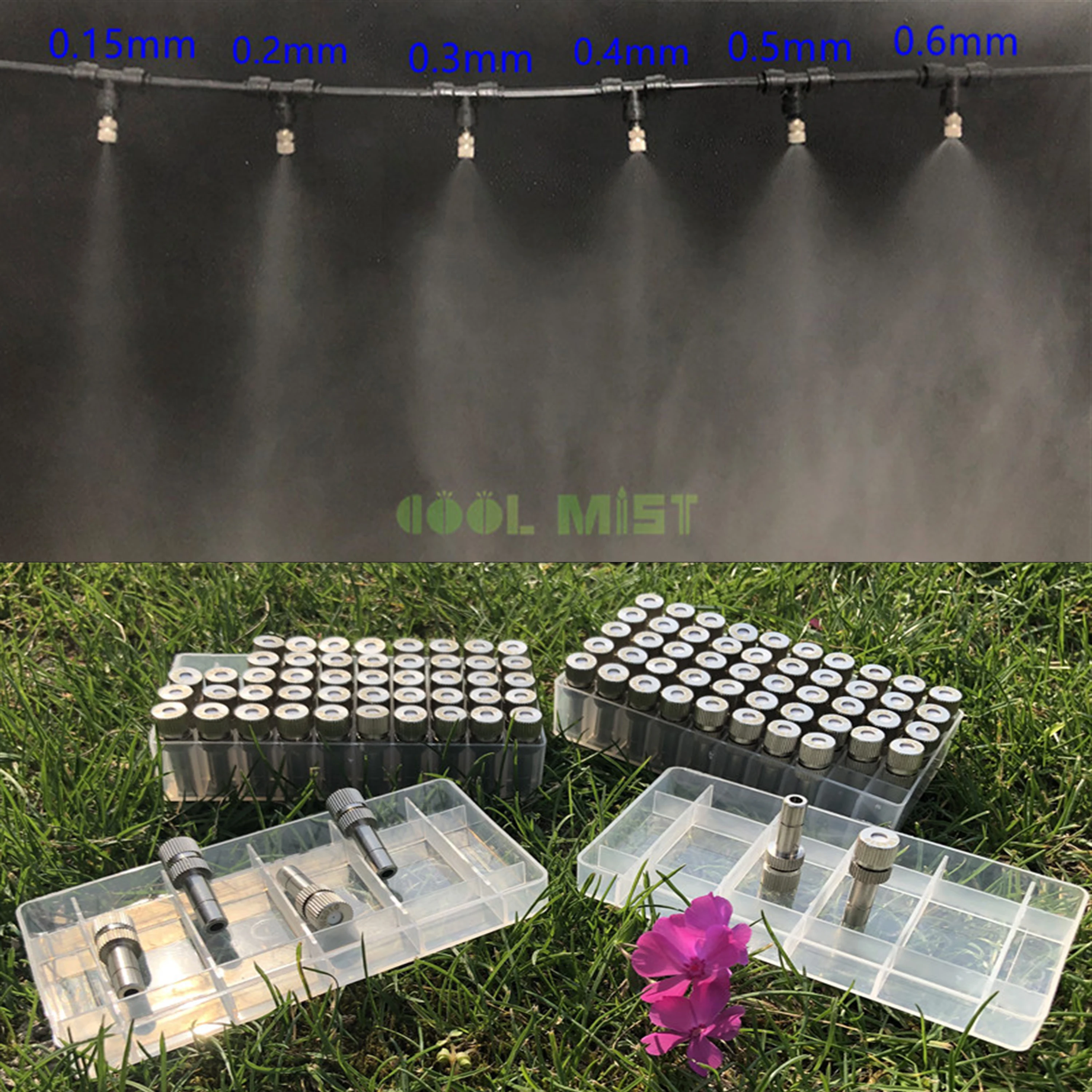 S178 5-15bar 0.15~0.6mm Atomization Fog Micro-nozzles With Filers 6mm Slip Lock Quick Mister Water Mist Sprayers 100pcs/2 boxo