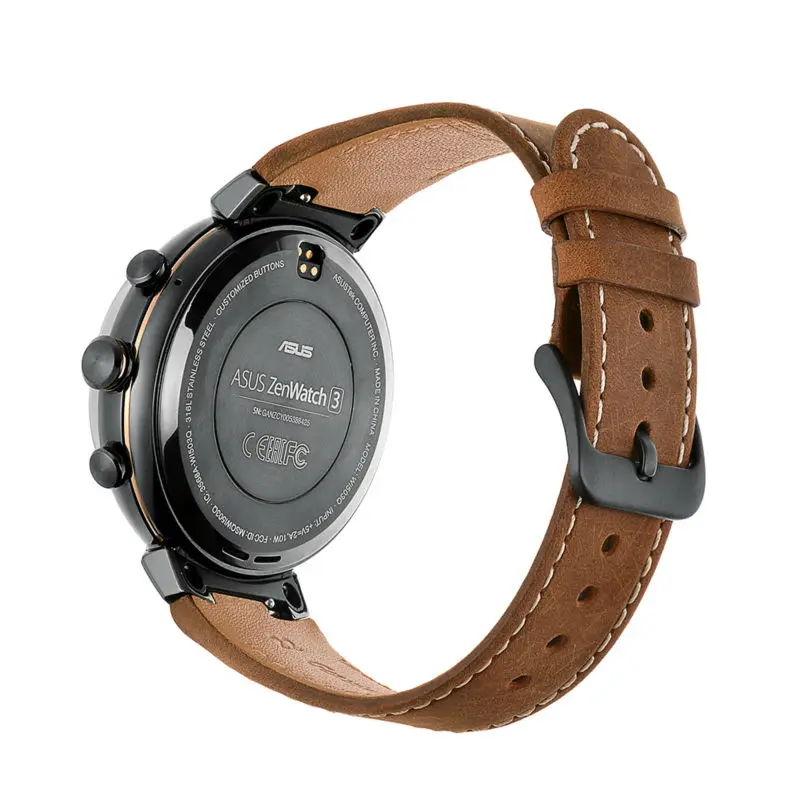 Для ASUS ZenWatch 3 Band, винтажный ремешок для часов из натуральной кожи, сменный ремешок для часов с безопасной металлической застежкой