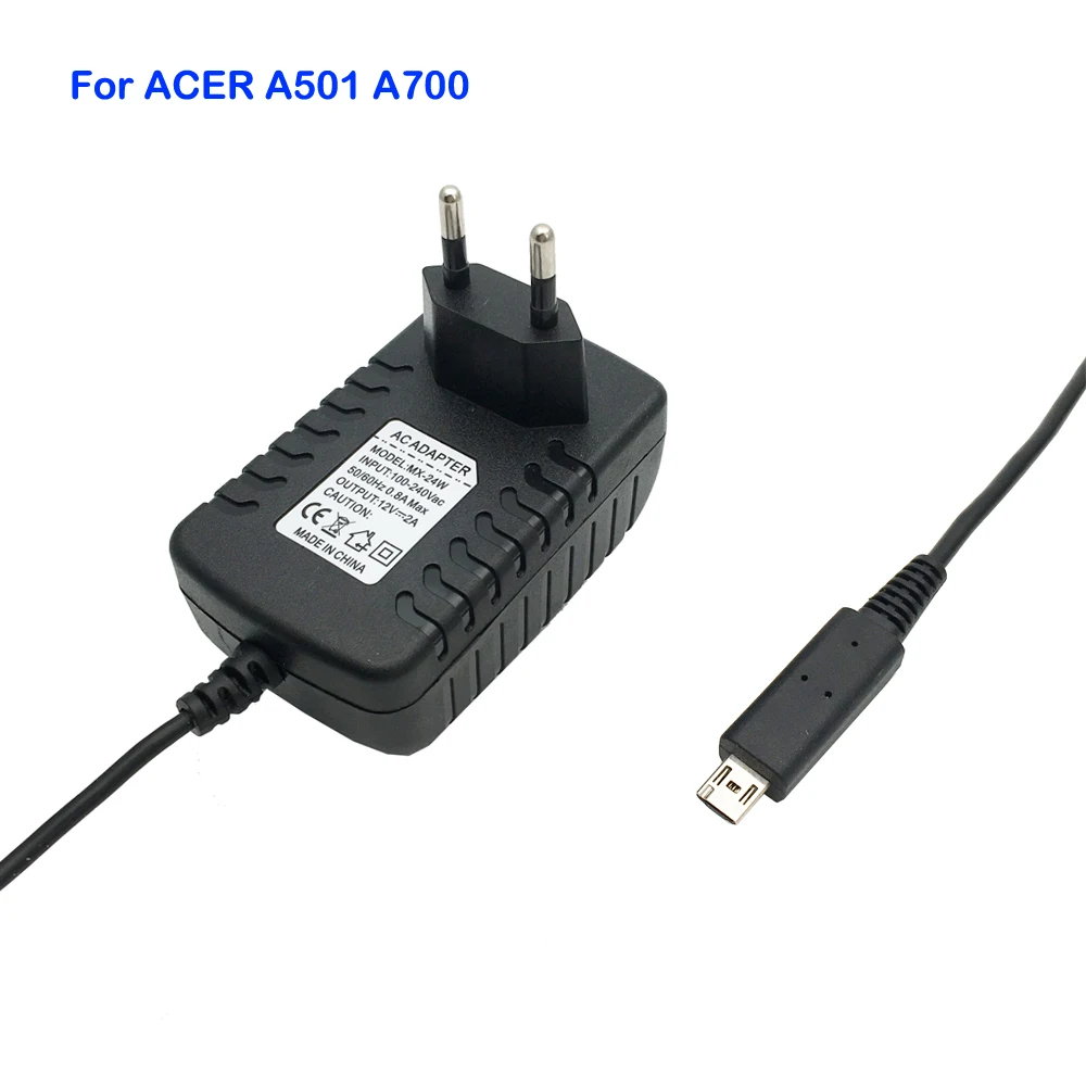 ЕС Plug DC 12 В 2A 1.5A стены таблетки Зарядное устройство Мощность адаптер для acer Iconia A510