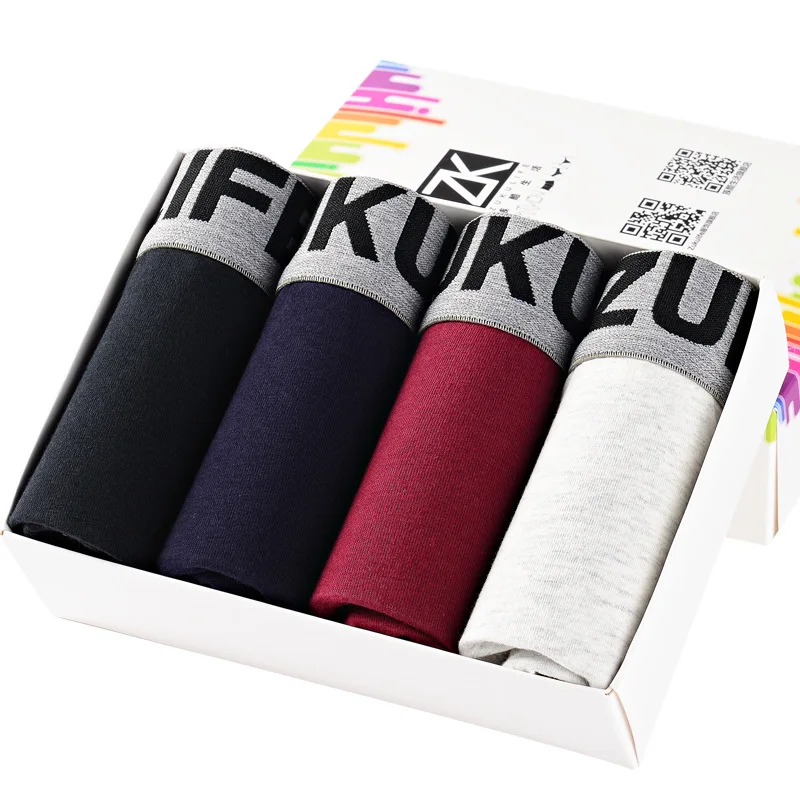 Новое мужское нижнее белье в 4 коробках хлопковые трусы боксеры с низкой талией