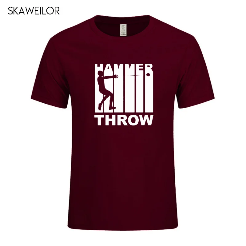 Мужская футболка с принтом Hammer Throw стильная коротким рукавом хлопковая