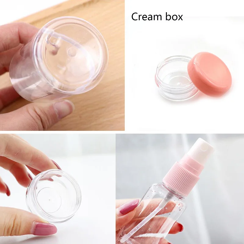 Fashion Plasic Empty bottle Travel Makeup Spray Bottle cream box Portable cosmetics beauty travel set