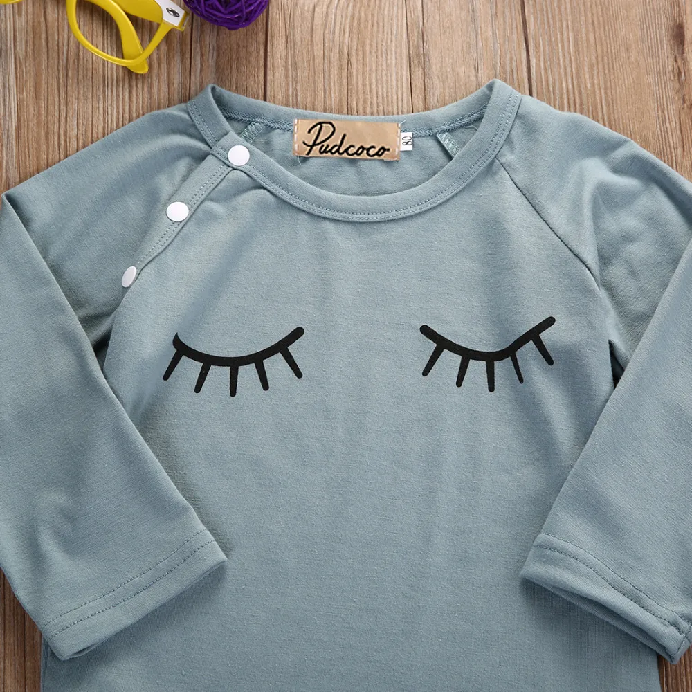 2 предмета хлопковая футболка с длинными рукавами для новорожденных девочек +