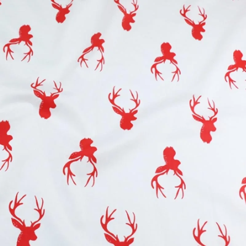 elk deer head 160 см* 50 см хлопковая ткань скандинавский ветер мультфильм красный черный Рождество Лось Олень звезда стрела Ткань шеврон для DIY подушка для колыбели ткани - Цвет: elk deer head